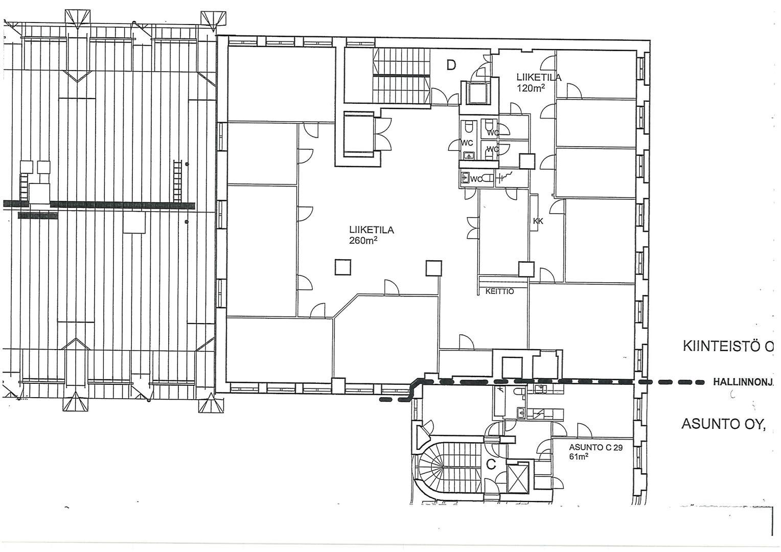 Köydenpunojankatu 2a, 260m2, 6. kerros, Toimistotila