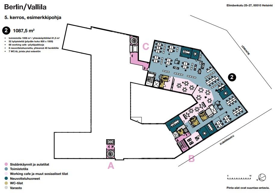 Elimäenkatu 25-27, 1087m2, 5. kerros, Toimistotila