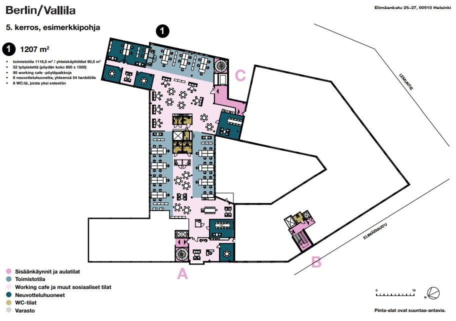 Elimäenkatu 25-27, 1207m2, 5. kerros, Toimistotila