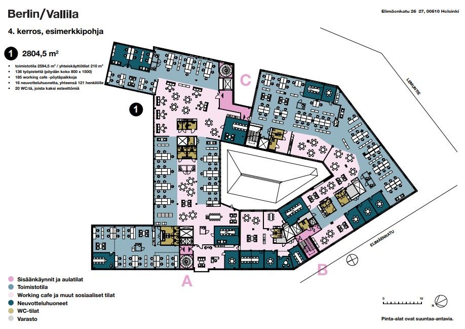 Elimäenkatu 25-27, 2804m2, 4. kerros, Toimistotila
