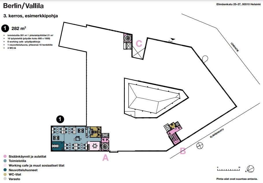 Elimäenkatu 25-27, 282m2, 3. kerros, Toimistotila
