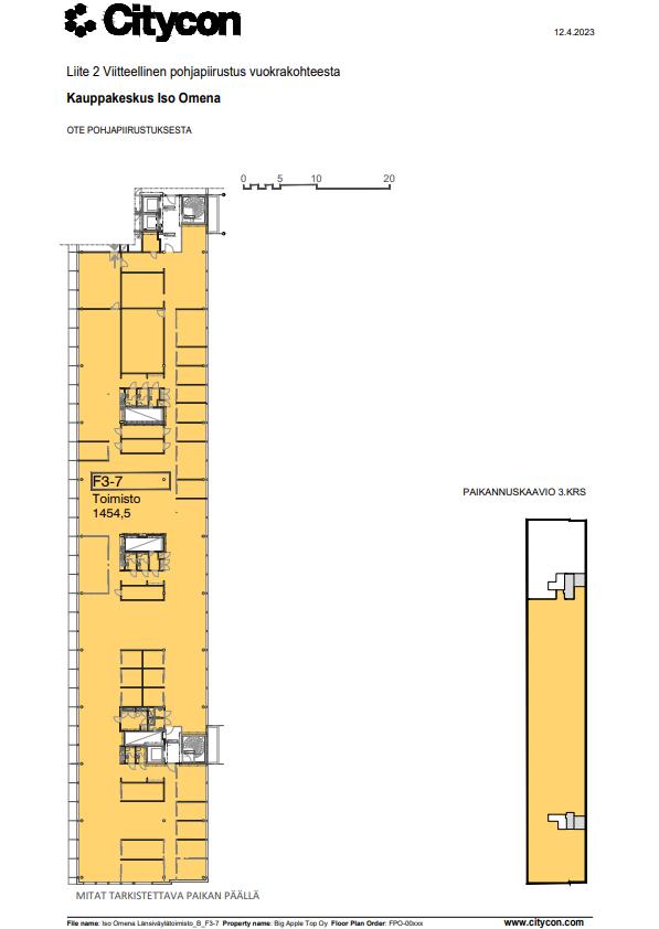 Piispansilta 9 A Toimistotorni, 1109m2, 3. kerros, Toimistotila