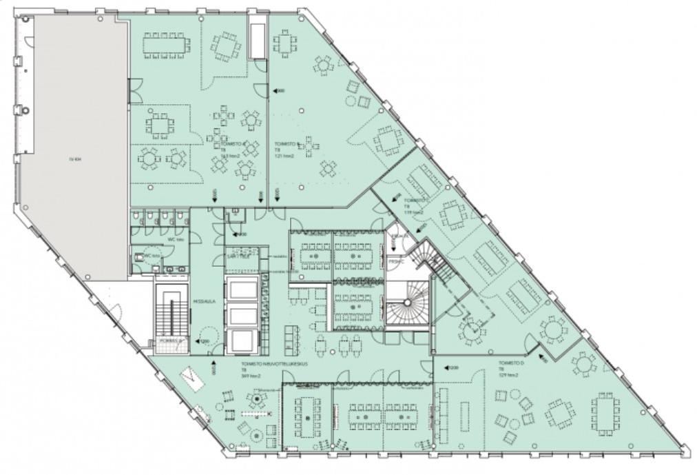 Toinen Linja 7, 891m2, 8. kerros, Toimistotila