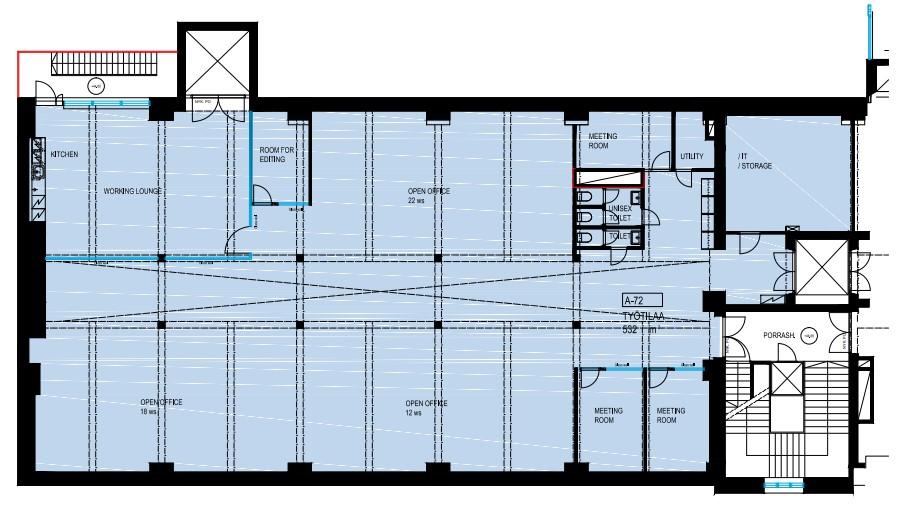 Elimäenkatu 9, 532m2, 7. kerros, Toimistotila