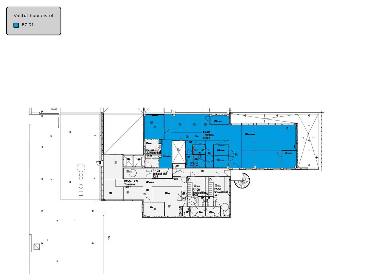 Bertel Jungin aukio 1 E-Talo, 279m2, 7. kerros, Toimistotila