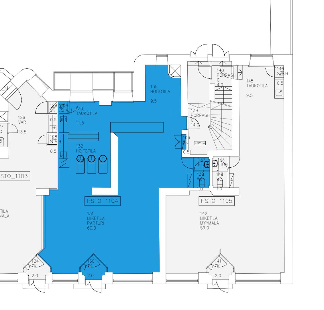 Museokatu 8, 100m2, Katutaso, Liiketila