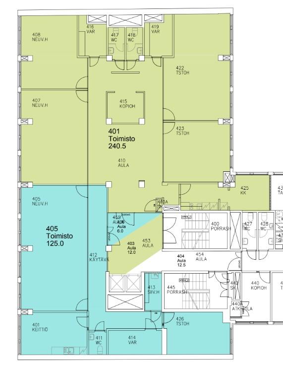 Kalevankatu 20, 200m2, 4. kerros, Toimistotila