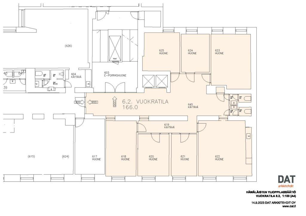 Urho Kekkosen katu 4-6, 166m2, 6. kerros, Toimistotila