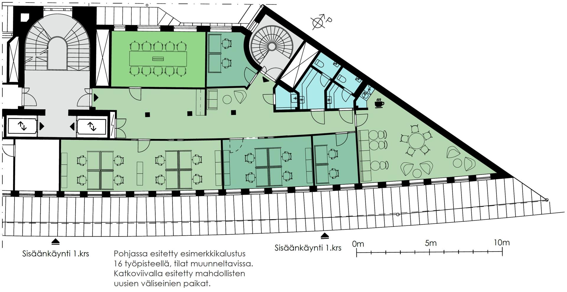 Kaisaniemenkatu 4, 209m2, 8. kerros, Toimistotila
