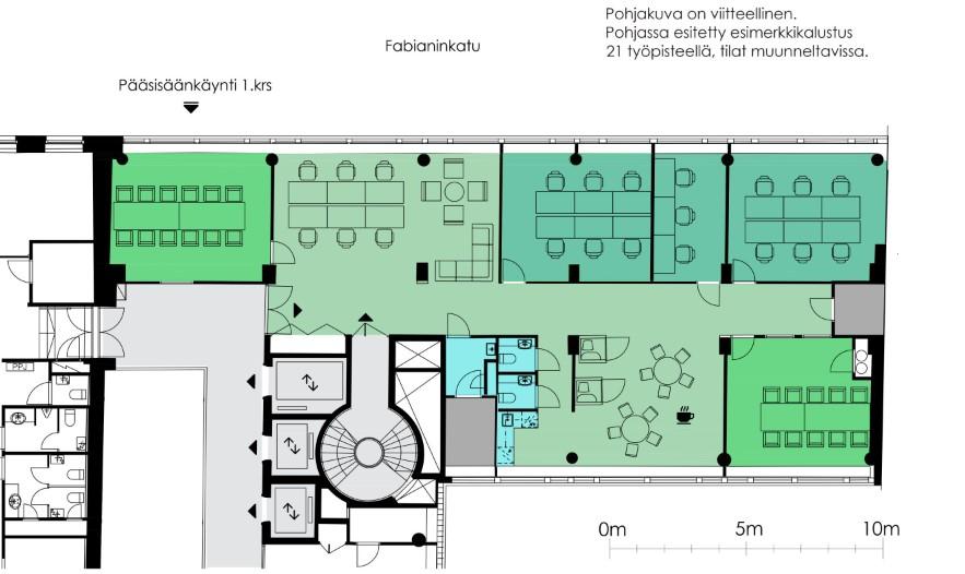 Fabianinkatu 21, 248m2, 4. kerros, Toimistotila