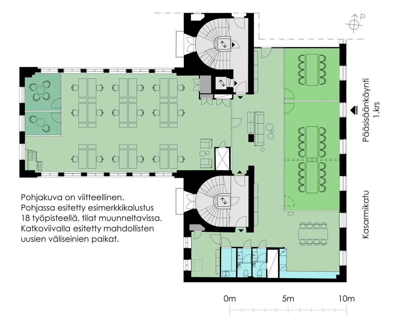 Kasarmikatu 36, 322m2, 7. kerros, Toimistotila