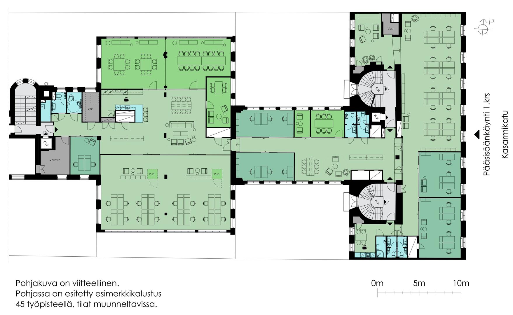 Kasarmikatu 36, 831m2, 5. kerros, Toimistotila