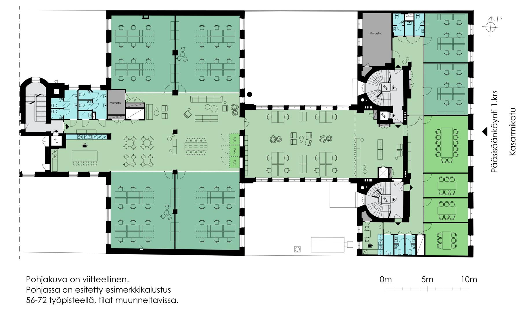 Kasarmikatu 36, 921m2, 3. kerros, Toimistotila