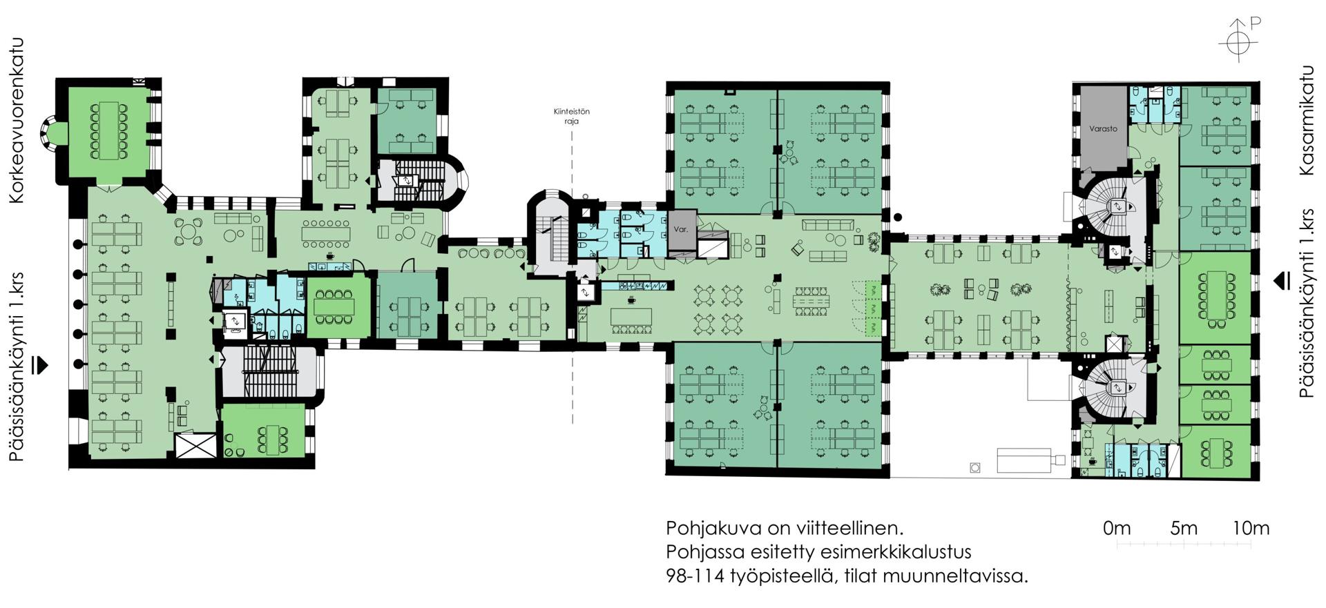 Kasarmikatu 36, 1342m2, Useita kerroksia, Toimistotila