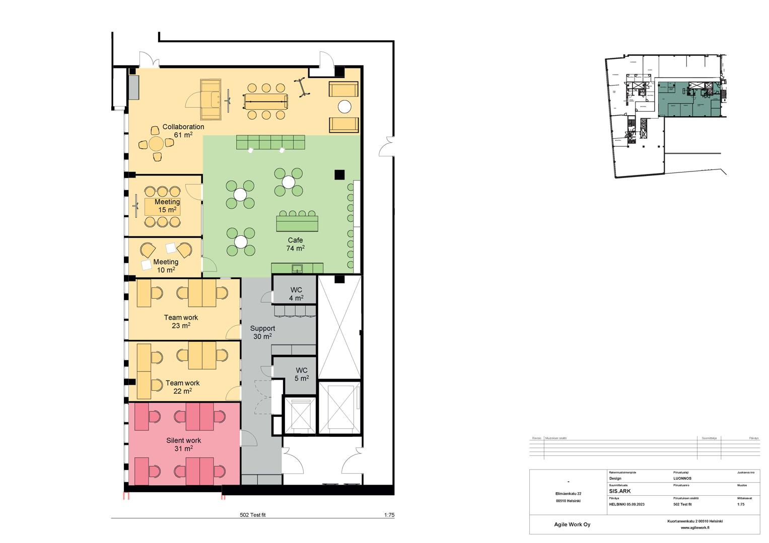Kuortaneenkatu 2, 284m2, 5. kerros, Toimistotila