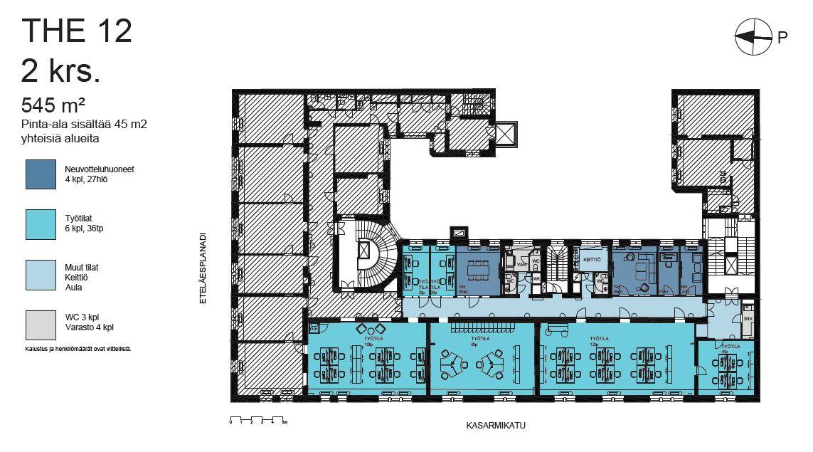 Eteläesplanadi 12, 545m2, 2. kerros, Toimistotila