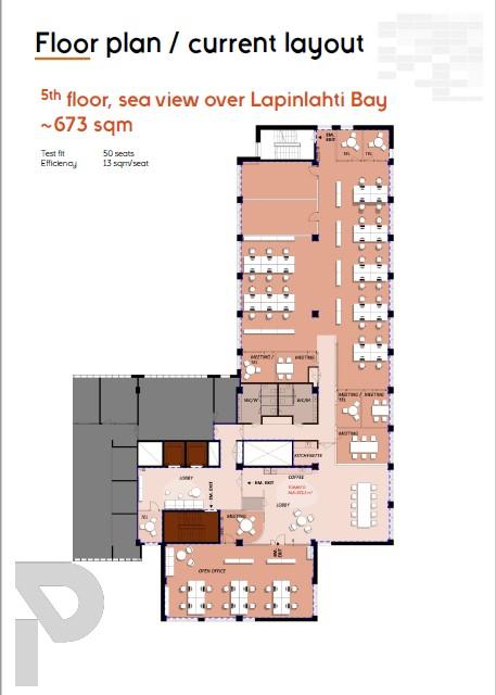 Porkkalankatu 5, 673m2, 5. kerros, Toimistotila