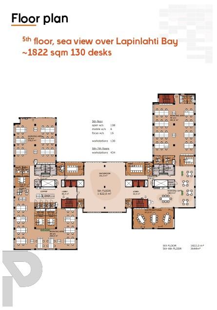 Porkkalankatu 5, 1822m2, 5. kerros, Toimistotila