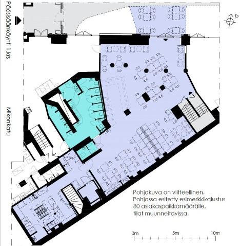 Kaisaniemenkatu 4, 258m2, 0. kerros, Liiketila