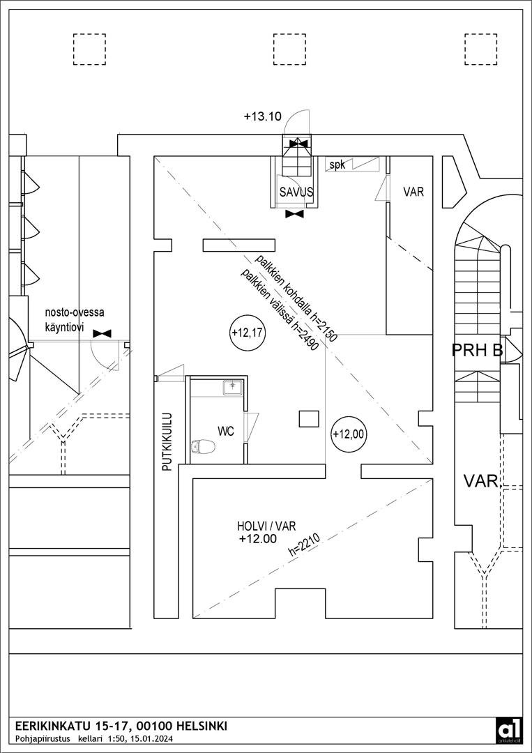 Eerikinkatu 17, 90m2, Kellari, Varastotila