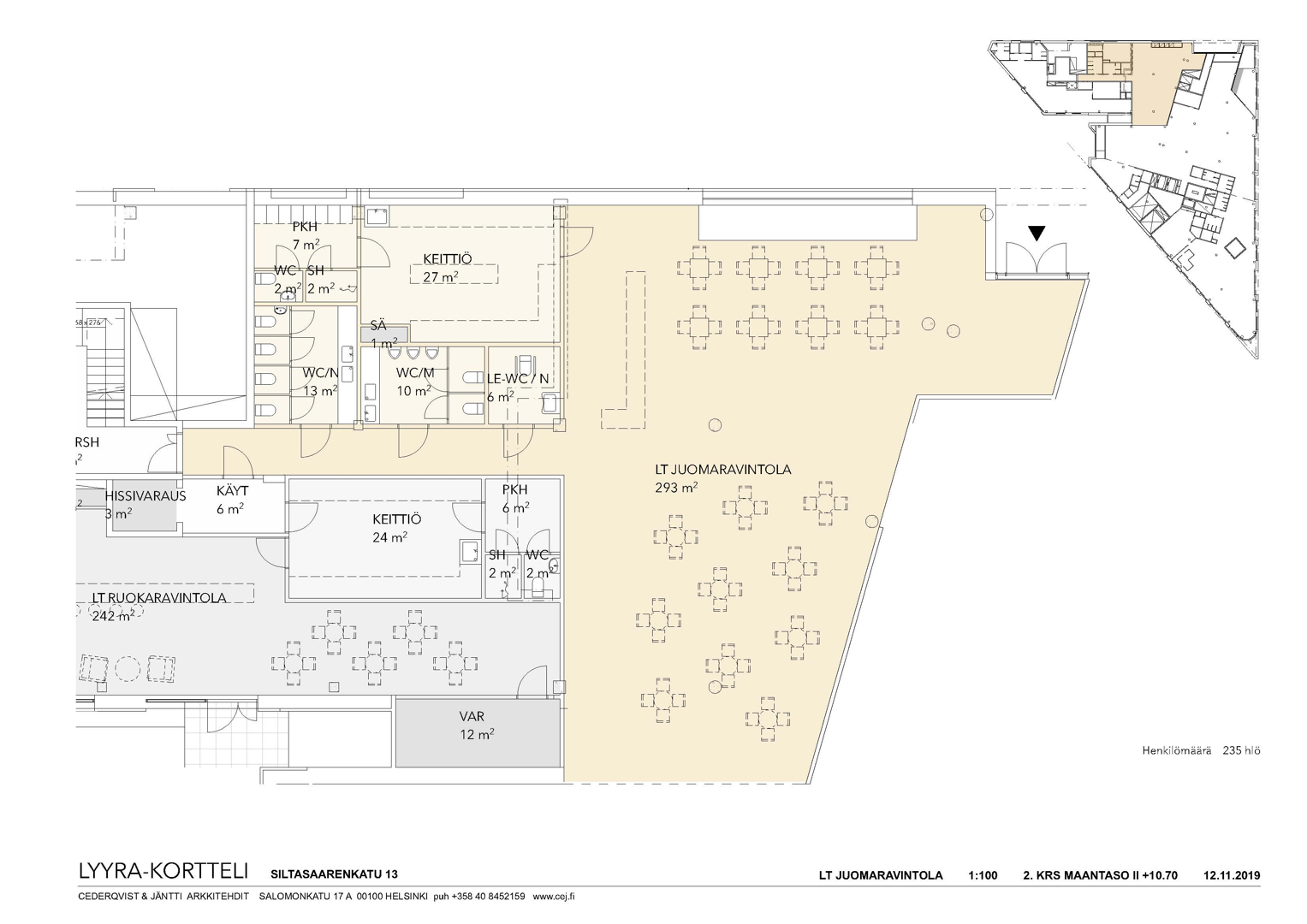Toinen Linja 7, 267m2, Katutaso, Ravintolatila