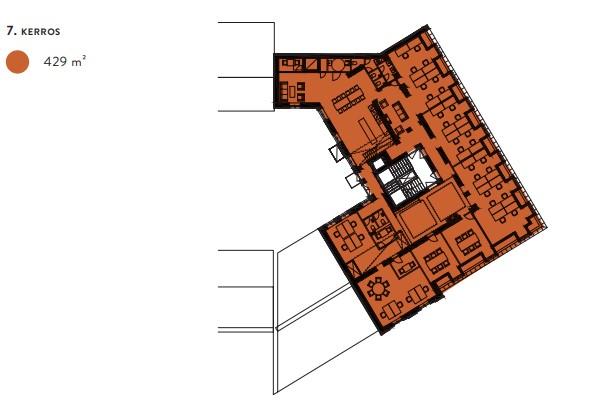 Ratakatu 1, 720m2, 7.-8. kerros, Toimistotila