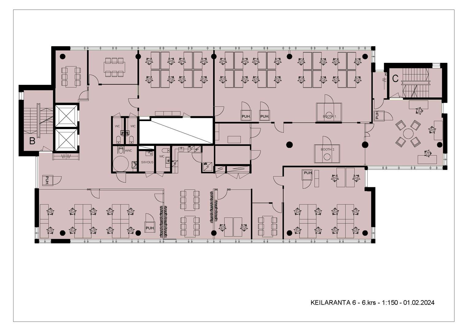 Keilaranta 6, 600m2, 6. kerros, Toimistotila