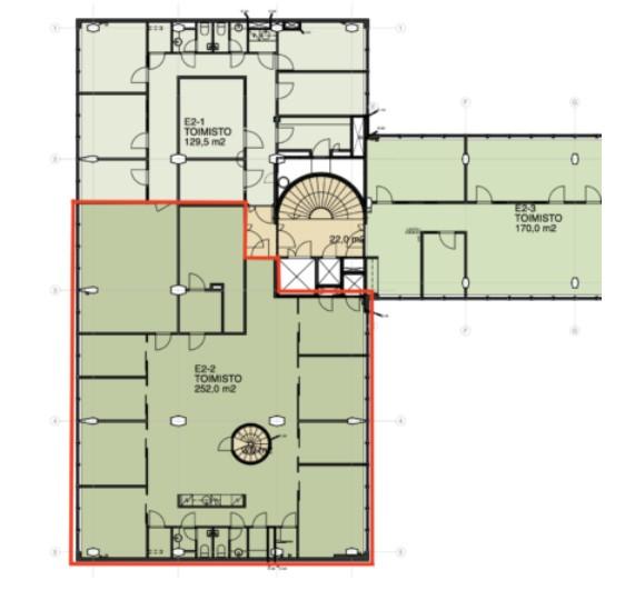 Ruoholahdenkatu 8, 252m2, 2. kerros, Toimistotila