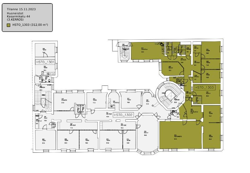 Kasarmikatu 44, 312m2, 3. kerros, Toimistotila