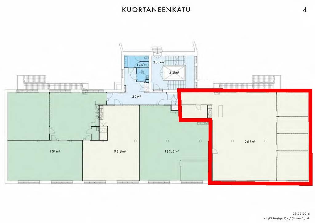Kuortaneenkatu 5, 251m2, 4. kerros, Toimistotila