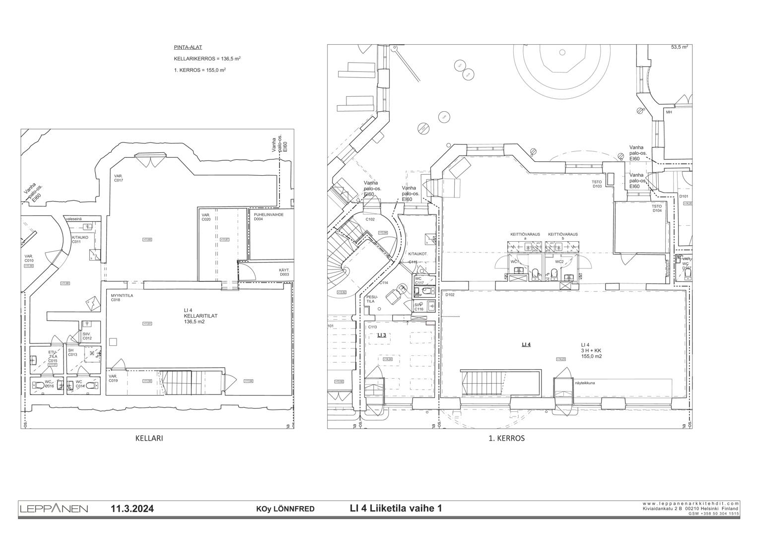 Lönnrotinkatu 15, 291m2, Useita kerroksia, Liiketila