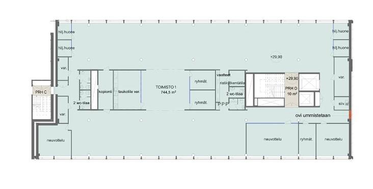 Teollisuuskatu 13-15, 744m2, 5. kerros, Toimistotila