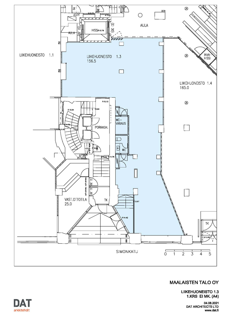 Simonkatu 6, 156m2, Katutaso, Liiketila
