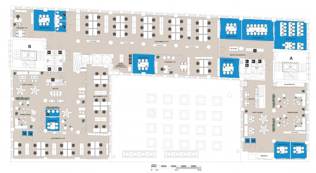 Antinkatu 1, 1127m2, 4. kerros, Toimistotila