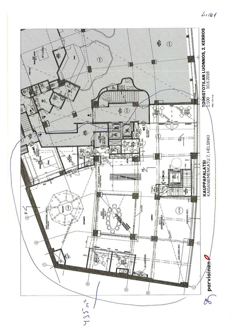 Kaisaniemenkatu 7, 435m2, 2. kerros, Toimistotila