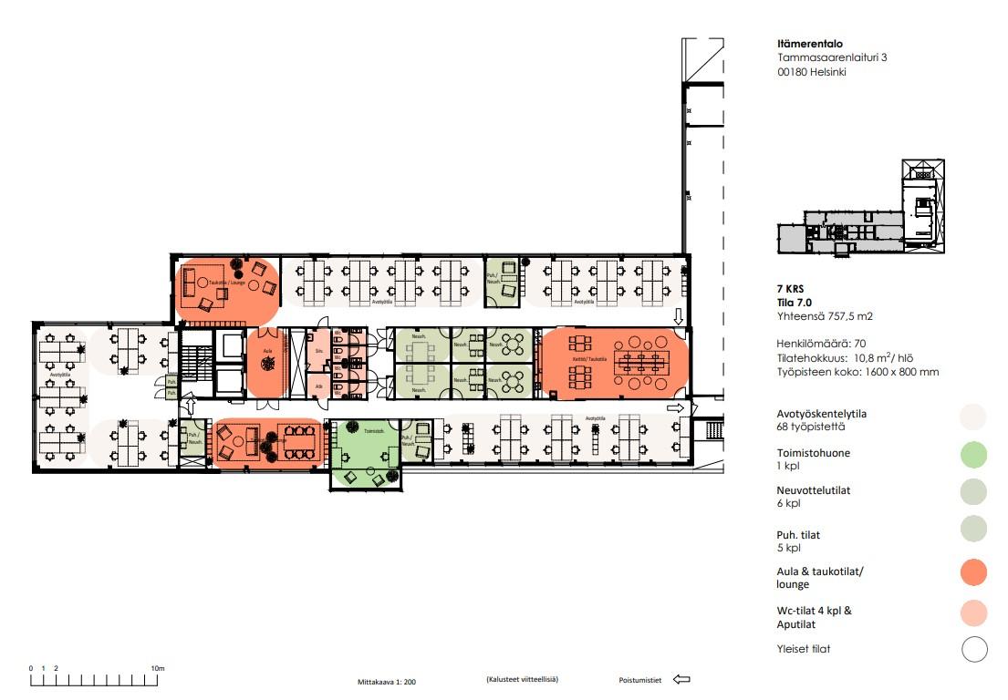 Itämerenkatu 3, 757m2, 7. kerros, Toimistotila