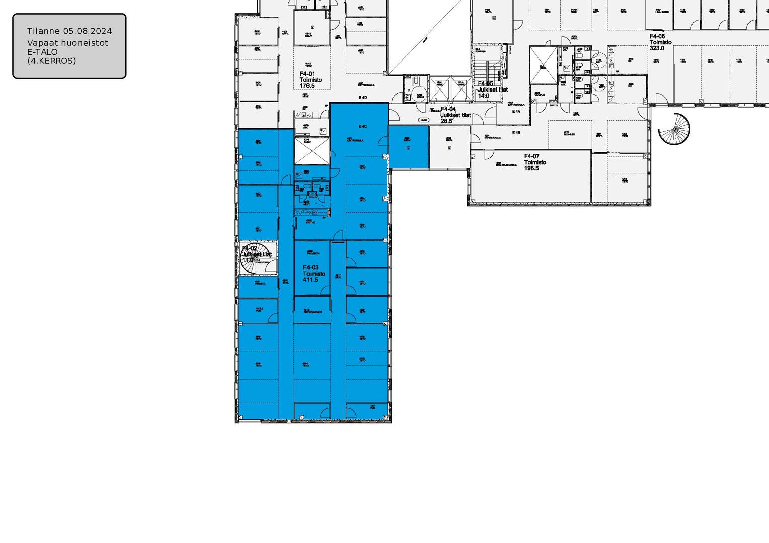 Bertel Jungin aukio 1 E-Talo, 420m2, 4. kerros, Toimistotila