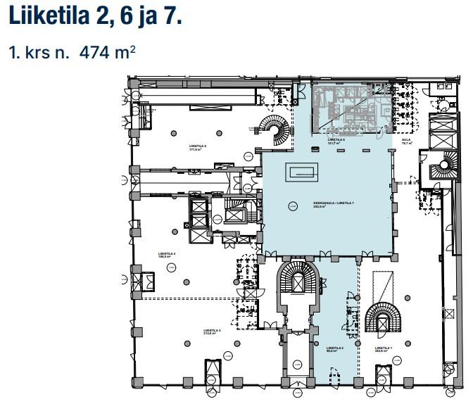 Aleksanterinkatu 13, 474m2, 1. kerros, Liiketila