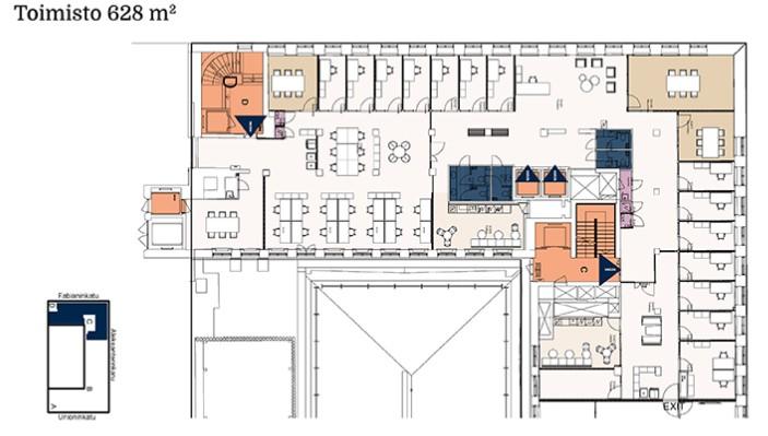 Aleksanterinkatu 30-34, 628m2, 3. kerros, Toimistotila