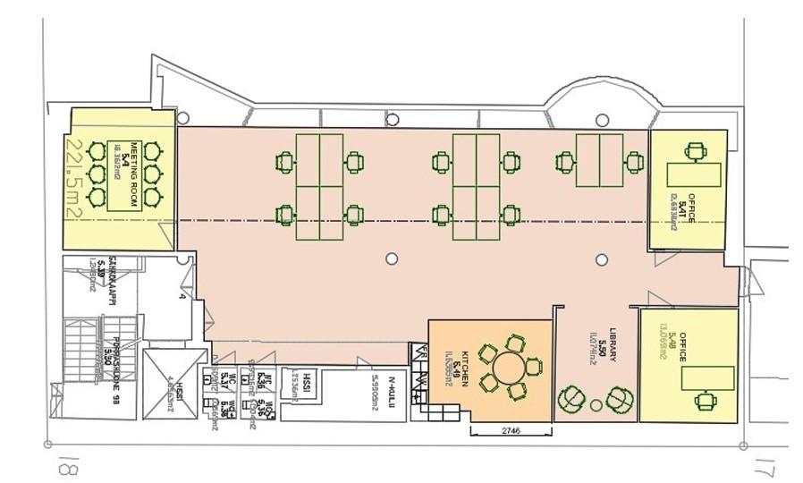 Erottajankatu 9-11, 221m2, 5. kerros, Toimistotila