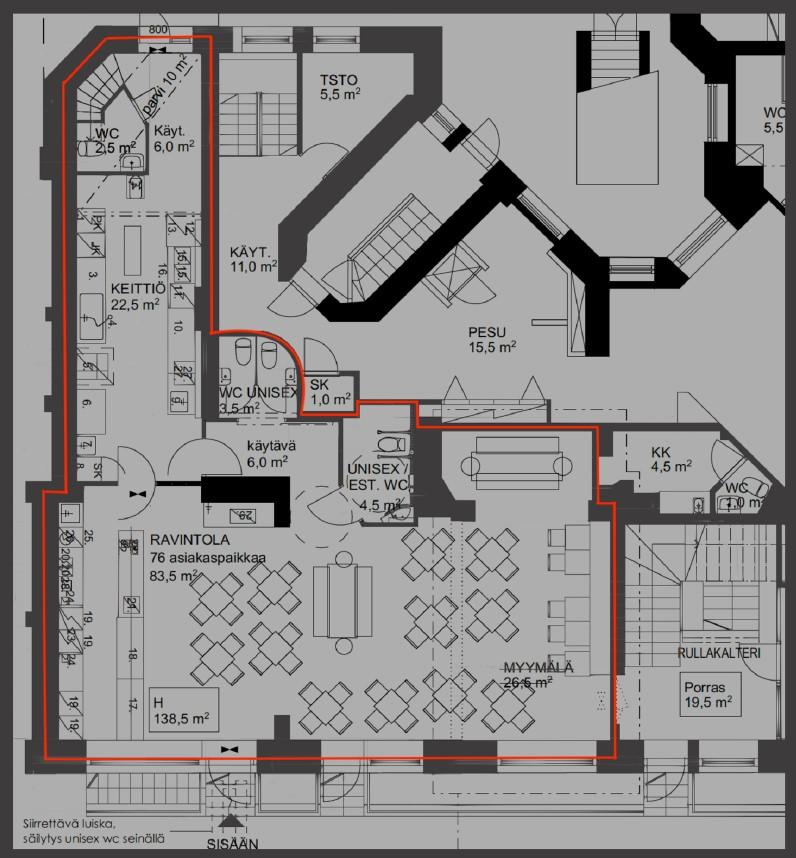 Aleksis Kiven katu 24 TAMPERE, 138m2, Katutaso, Liiketila