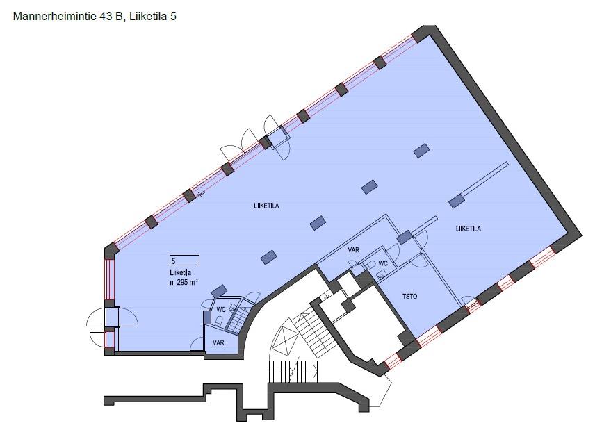 Mannerheimintie 43, 372m2, Katutaso, Liiketila