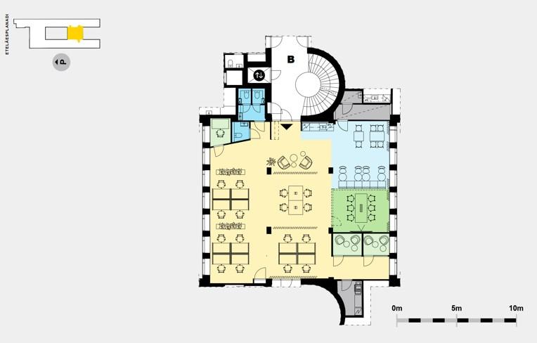 Eteläesplanadi 22, 218m2, 2. kerros, Toimistotila