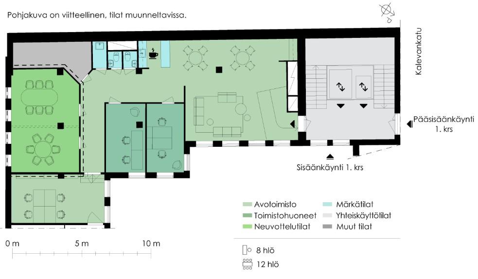 Kalevankatu 30, 208m2, 2. kerros, Toimistotila