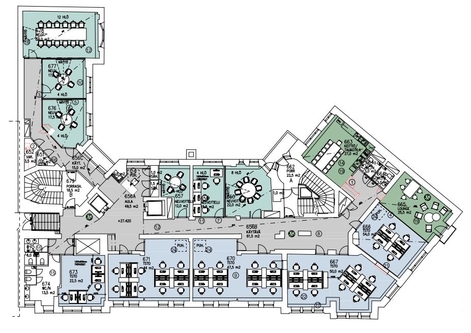 Lapinlahdenkatu 1 A-B, 545m2, 6. kerros, Toimistotila