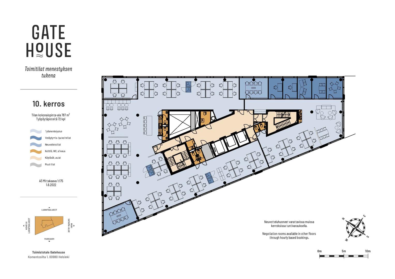 Komentosilta 1, 300m2, 2. kerros, Toimistotila