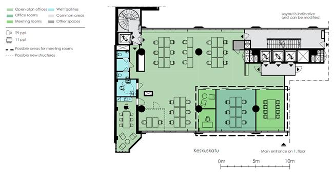 Kaivokatu 8 A-B, 588m2, 7. kerros, Toimistotila