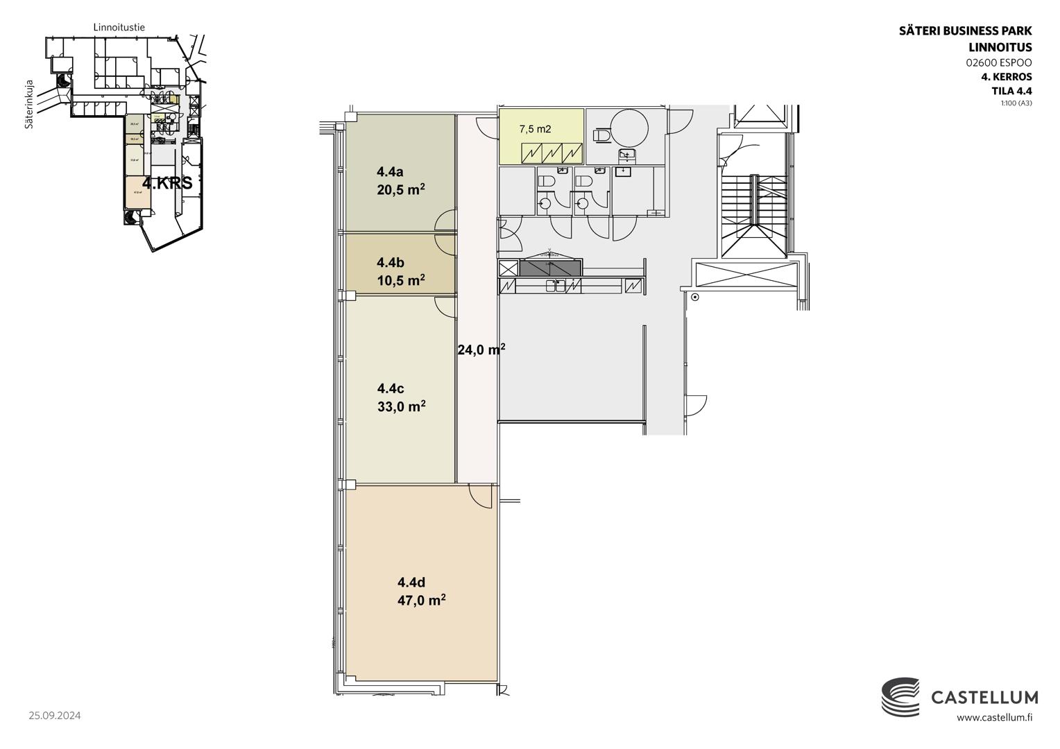 Linnoitustie 3, 128m2, 4. kerros, Toimistotila