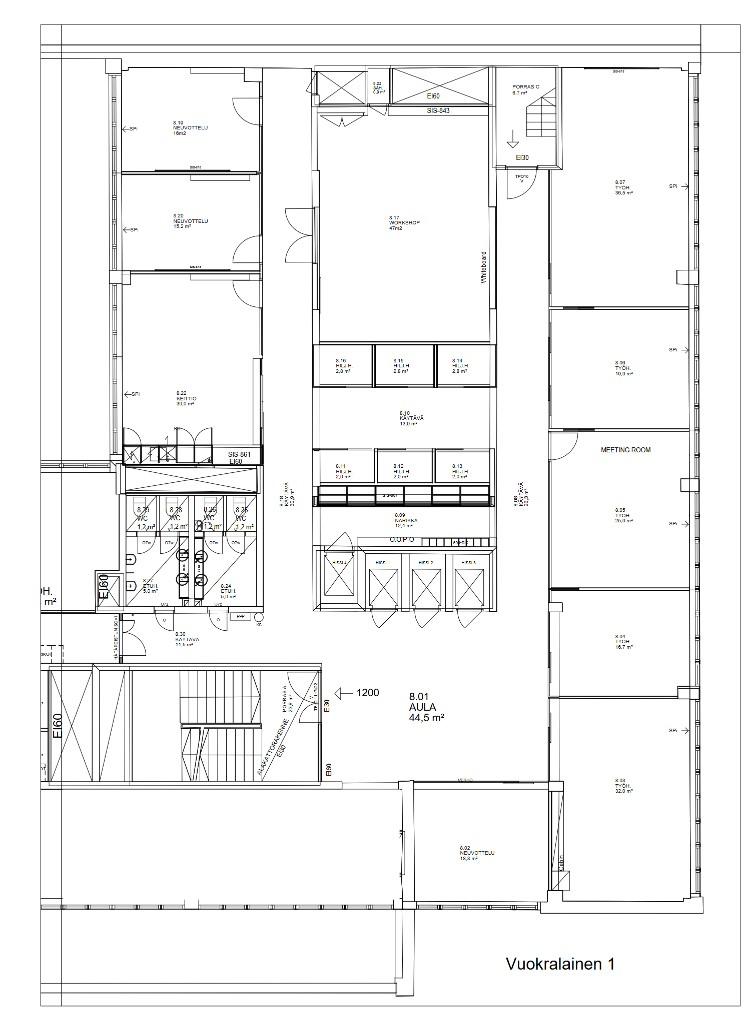 Bulevardi 21, 490m2, 8. kerros, Toimistotila