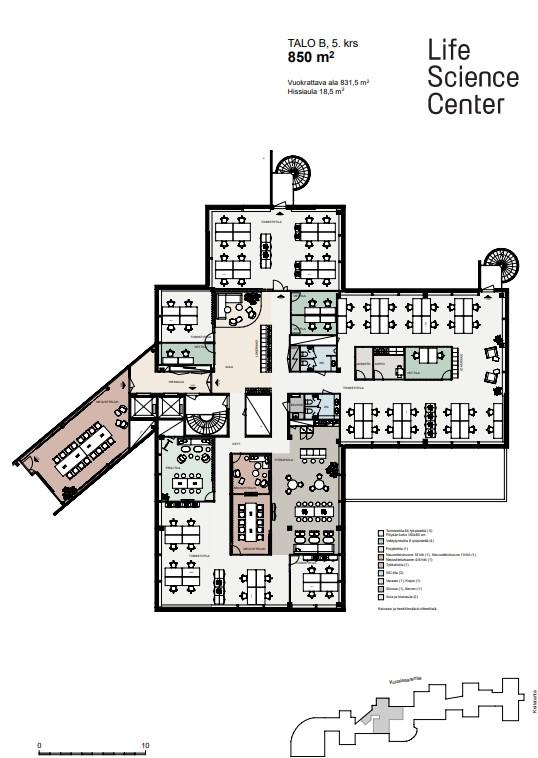 Keilaranta 16 B-talo, 850m2, 5. kerros, Toimistotila